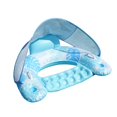 thumbnail image 3 of HILABEE Pool Float with Canopy with Cup Holder Compact Lounger for Lake Summer Beach blue, 3 of 9