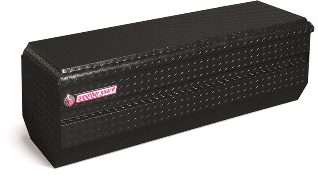 Weather Guard Tool Box 664-5-01 Chest; Single Lid; Diamond Tread; Black; Aluminum