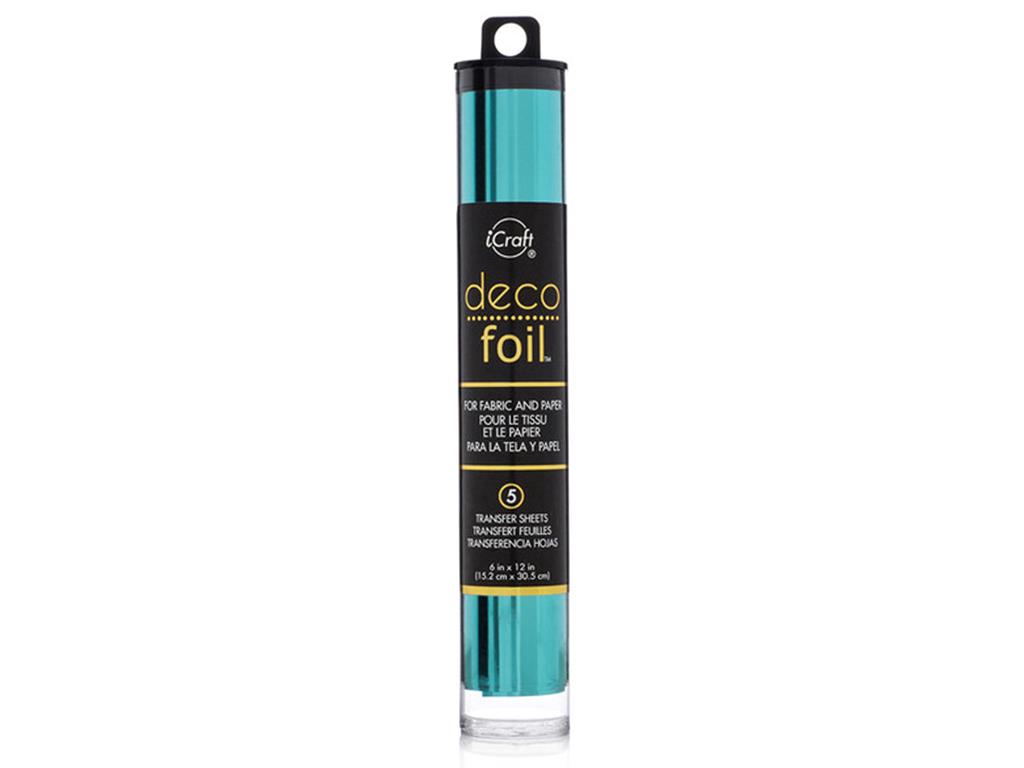 5125 5 ICRAFT DECO FOIL TRANSFER 6X12 TUBE AQUA 5PC