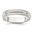 thumbnail image 1 of Bague en Argent Sterling 4 mm Demi-Ronde à Bord Perlé Taille 8, 1 of 2