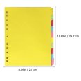 thumbnail image 5 of MIANGASTORE 12 Pcs Format A4 Coloré Séparateur d'Index à 11 Trous Catégorie Page Onglet Cartes d'Indexation, 5 of 5