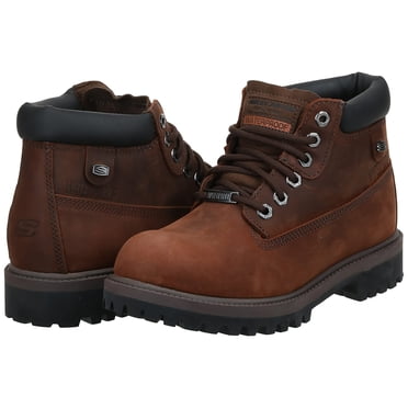 Skechers USA Bottes pour Hommes Vernis, Marron Foncé, 8 EW