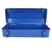 Portable Storage Box, Blue Toolbox Metal Structure High Load Bearing Portable Tool Storage Organizer for Workshop Garage Car Job Site