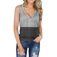 thumbnail image 2 of Fridja Womens Casual Loose Color Matching Button V-neck SleevelessTops Blouses Vests, 2 of 6