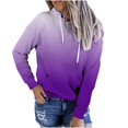 thumbnail image 1 of Penkiiy Chandails à Capuchon pour Femmes Mode Sweat à Capuche Décontracté Patchwork Blouse à Capuche Pull Violet Y2K Vêtements, 1 of 4