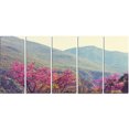 thumbnail image 2 of Pink Blossoming Flowers in Mountains - Floral Canvas Art Print, 2 of 3