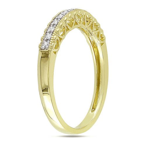 Miabella Bague de mode avec accents de diamants en or jaune 10 K