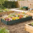 thumbnail image 2 of Outsunny Jardinière Surélevée Galvanisée 12x4x1 Pi, Fond Ouvert, Vert, 2 of 10