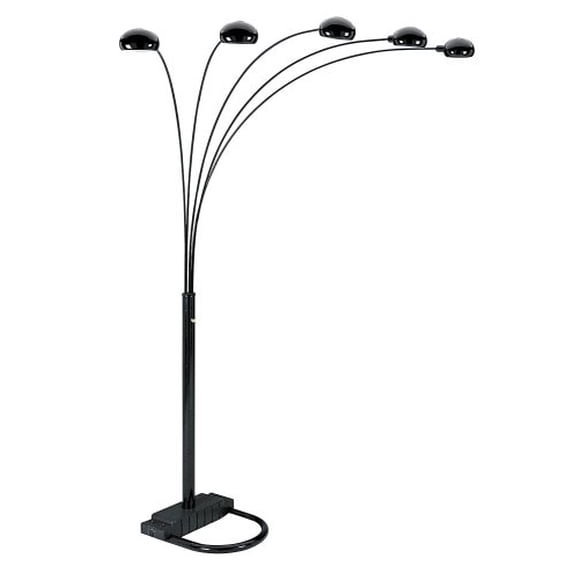 ORE International 6962BK Lampe sur Pied à Arche à 5 Bras, Noire
