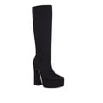 thumbnail image 4 of LSLJS Bottes pour Femmes Automne/hiver à Semelle Épaisse, Talon Pointu, Grande Tige en Suède, Tige Moyenne, Bottes Mi-Mollet à Talons Hauts pour Femmes, 4 of 6
