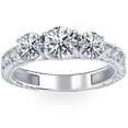 thumbnail image 1 of 1 3/4ct   Three Stone Round Diamond Engagement Ring 14K White Gold, 1 of 2