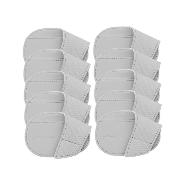 10 Pieces Golf Iron Headcovers Iron Protective Cover PU Durable Lightweight Golf S Grey