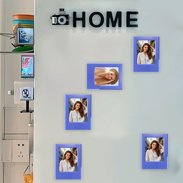 Birdeem Magnetic Photo Frame,No-Drill Adhesive Fridge Magnet Picture Frame for Mini Instant Photos,Easy Display for Home Decor and Office
