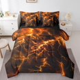 thumbnail image 1 of Erosebridal Thunder Lightning Bedding Sets King Size, Geometry Abstract Comforter Sets with Sheets, Neon Glowing Reversible Bed Set, Breathable Room Decorative, 7 Pieces, 1 of 5