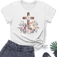 thumbnail image 4 of Weiqiqre Womens Summer Tops Happy Easter T Shirt Easter Bunny Shirt Cute Rabbit Graphic Tee Gift Spring Tees Tops, 4 of 4