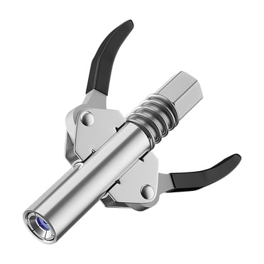 Buse de Pistolet Grease Robuste avec Poignée de Verrouillage / Conception à Six Cliquets Sans Fuite / Embout d'Injecteur en Acier Inoxydable / Double Poignée pour une Utilisation Facile à une Main / 1 Pce