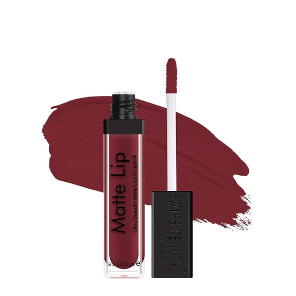 2X Swiss Beauty Ultra Smooth Matte Lip Liquid Lipstick, 6ml Each (Wine Red)