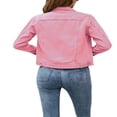 thumbnail image 3 of Veste en Denim Unie pour Femmes, Décontractée, à Manches Longues, Boutonnée, 3 of 8