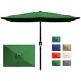 thumbnail image 1 of Garvee 10' x 6.5' Rectangular Patio Umbrella with Crank & Push Button Tilt, 6 Sturdy Ribs, Green, 1 of 7