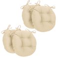 thumbnail image 1 of Coussins de Chaise Ronds Capitonnés en Sergé Uni de 16 Pouces (Ensemble de 4) - Naturel, 1 of 4