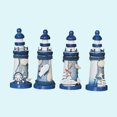 thumbnail image 3 of Lighthouse Decor Nautical Marine Model Mediterranean Style Hand Painted Lighthouse Nautical Fish Net Shell Buoy Decor - Size 5X5X13CM (Random Style), 3 of 8