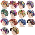 thumbnail image 3 of Bonnet de Shampooing Bonnet en Satin à Double Couche Motif Imprimé Bonnet Réversible pour la Nuit et le Sommeil pour Usage Domestique, 3 of 6