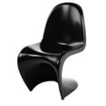 thumbnail image 2 of Heavenly Collections | Modern S-Shaped Plastic Dining Chairs (Set of 4) - Mid-Century Retro High Gloss Black Cantilever Side Chairs for Kitchen & Dining Area, 2 of 9