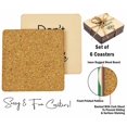thumbnail image 4 of Inkdotpot Set of 6 Drink Coasters Easy Clean 4-inch SquareCoastersCork Base-Reusable- Quotes, 4 of 8