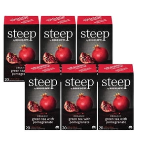 Grosse lunette Steep: Vert fruité biologique Tea avec grenade - 20 Tea Sachets (6/CASE)