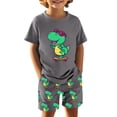 thumbnail image 2 of MIASHUI Ensembles et Ensembles pour Garçons Imprimé Dinosaure T-Shirt à Manches Courtes Col Ras du Cou et Ensemble de Shorts pour Tenue Décontractée Âges 4-12 pour Activités Quotidiennes et de Plein Air, 2 of 3