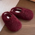 thumbnail image 2 of FYEGRE Pantoufles d'Hiver pour Garçons pour Enfants, Semelle Plate Confortable, Couleur Unie, Chaussures d'Intérieur et d'Extérieur, Rouge, 7-8 Ans, 2 of 9