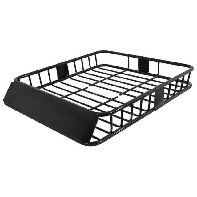 Spec D Tuning RRBK-EXT005BK 43 - 64 in. Cargo Extendable Basket Universal Roof Rack - Black
