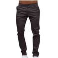 thumbnail image 2 of LOVZFMLL Men's Pants Fashion Men's Casual Button Open Straight Solid Color Trousers Pants, 2 of 5