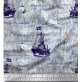 thumbnail image 1 of Soimoi Moss Georgette Fabric Fish & Ship Ocean Decor Fabric Printed Yard 42 Inch Wide, 1 of 3
