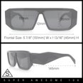 thumbnail image 3 of Womens Mod Flat Top Square Rectangle Beveled Diamond Cut Arm Plastic Sunglasses Grey - Smoke, 3 of 7