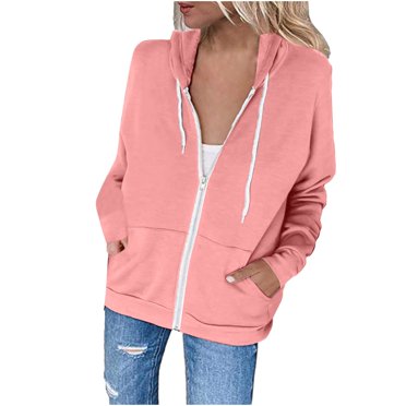 Manteau Chandail en Molleton à Capuche Ajusté à Fermeture Éclair Décontracté pour Femmes