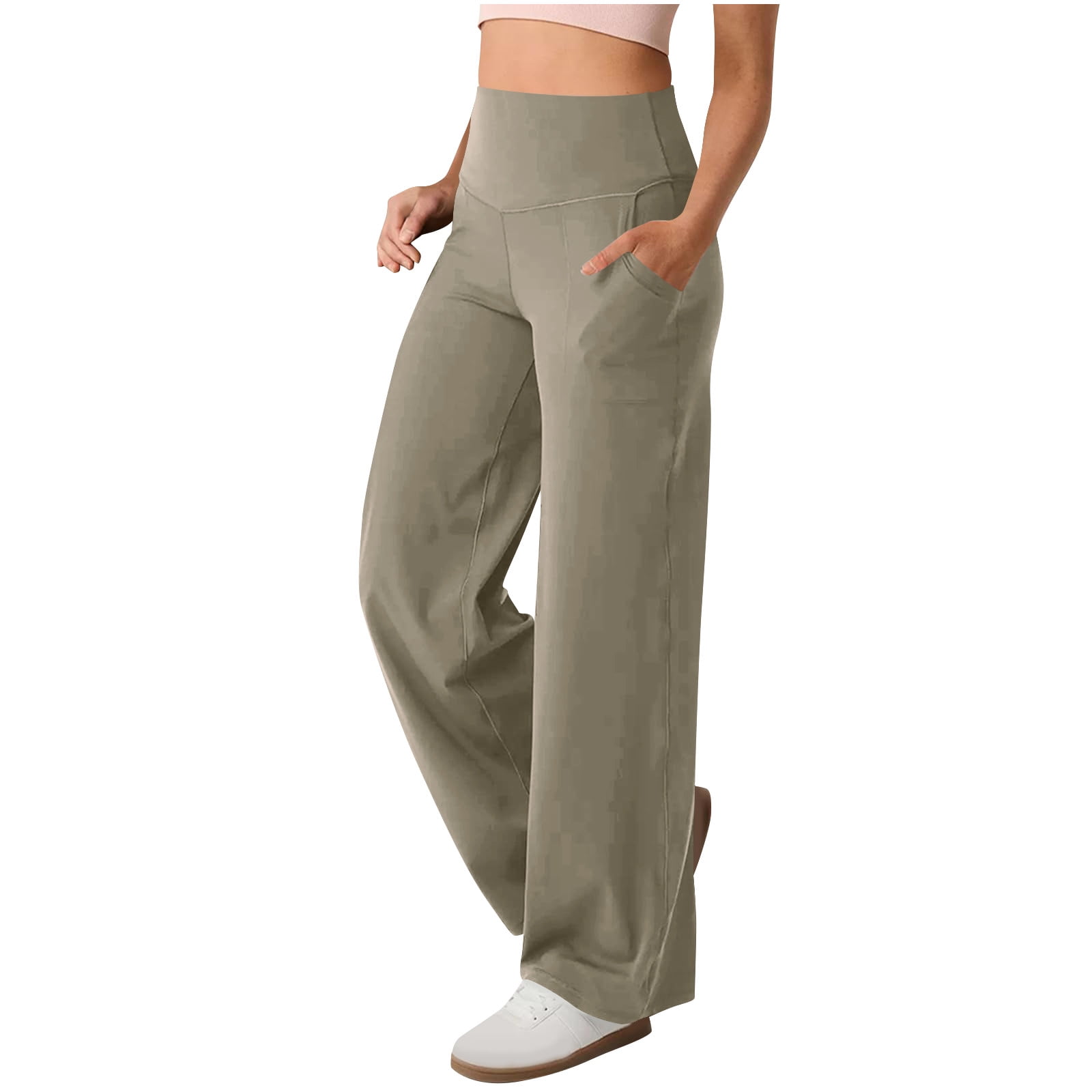 cfhntfmh Joggers pour Femmes à Cordon Taille Haute Extensibles Bas Resserré Pantalons avec Poches pour Entraînement Course