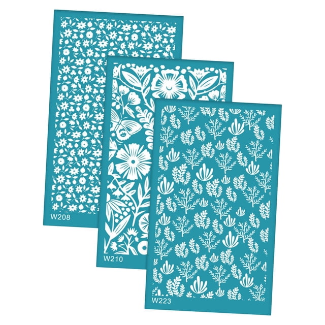 QualitChoice 3pcs Lightweight Silk Screen Stencil Set For Fashionable Polymer Clay Designs Premium MaterialThe Silk Screen Stencils Style D