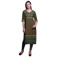 thumbnail image 1 of Bimba Kurtis Droits à Panneaux pour Femmes Robe Kurti Longue Haut Indien Imprimé, 1 of 5