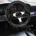 thumbnail image 3 of Universal 13in Racing Style PU Aluminum Comfortable Grip 6 Hole Car Steering Wheel with Horn Button Ideal for Racing Enthusiasts, 3 of 7