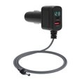 thumbnail image 2 of Car Satellite Power Cable, Satellite Car Charger Adapter Dual Fast Charging Ports with Digital Display for Phone, 2 of 7