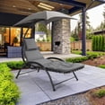 thumbnail image 1 of CorLiving Alora Steel Frame Outdoor Lounge Chair with Removeable Cushions and Canopy, Grey, 1 of 13