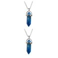thumbnail image 1 of QualitChoice Hexagon Column Charm Exquisite Women Men Making Findings Handmade Anniversary Hanging Pendants Colorful Crystal Blue 2Set, 1 of 6