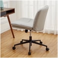 thumbnail image 1 of Cherish Modern PU Leather Office Chair – Armless, Height Adjustable, with Wheels, Standard Size for Office, Gaming, Dining, 1 of 6