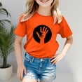 thumbnail image 2 of TZEWGL T-Shirt Décontracté à Imprimé Graphique Orange à Manches Courtes Col Ras du Cou pour Tout-Petit Haut pour Filles Garçons Taille 10-11T, 2 of 5