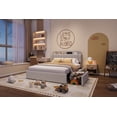 thumbnail image 1 of Twin/Twin XL/Full/Queen Size Bed Frame with Storage Headboard, Girls Bed Frame with 2 Drawers, Boucle Upholstered Platform Bed with Bookcase, No Box Spring Needed, Easy Assembly, 1 of 6