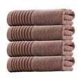 thumbnail image 1 of Leodye 4-piece Striped Yarn Towel Set - Soft Absorbent Face & Hand Wash Towels -13.77*13.77in, 1 of 6