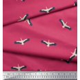 thumbnail image 2 of Soimoi Pink Poly Georgette Fabric Flying Stork Bird Print Sewing Fabric Yard 52 Inch Wide, 2 of 5