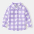 thumbnail image 2 of vdgthytj Toddler Boys Girls Plaid Button down Shirts Kids Collared Long Sleeve Uniform Dress Shirt Tops Spring Fall Clothes, 2 of 7