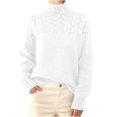 thumbnail image 1 of Besolor Chandails à Col Roulé pour Femmes Manches Longues Décontractées Tricot Torsadé Pull Ample Automne Hiver, 1 of 6